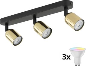 Spot LED RGBW reglabil TOP 3xGU10/6,5W/230V 2700-6500K negru/auriu