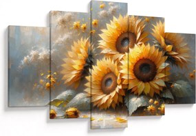 Tablou - Pictură cu floarea-soarelui (150x105 cm)