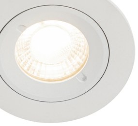 Spot încastrat inteligent alb rotund IP44 incl. Wifi GU10 50mm - Xena