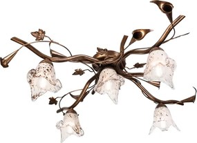 Lustră aplicată ROZETA, 5xE14/40W/230V, bronz