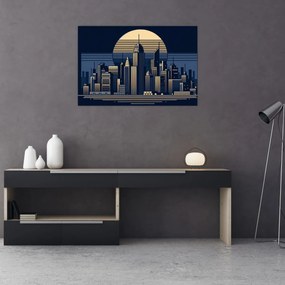 Tablou – Oraș geometric (90x60 cm)