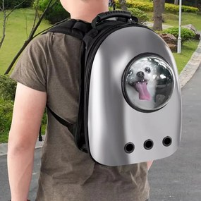 Rucsac pentru transportul animalelor de companie, argintiu