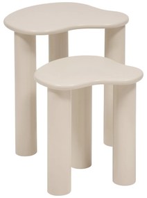 Mese de cafea OLAO cu blaturi organice în formă de nori, 2 bucăți