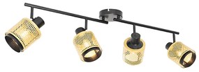 Proiector industrial negru cu auriu 4 lumini - Kayden
