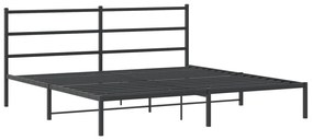 355370 vidaXL Cadru de pat metalic cu tăblie, negru, 183x213 cm