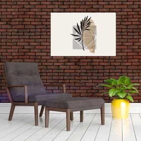 Tablou - Abstracție cu frunze tropicale N⁰1 (90x60 cm)