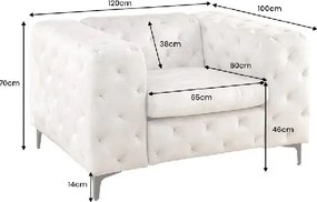 Fotoliu design Chesterfield, Catifea Bej Sampanie MODERN BAROCK