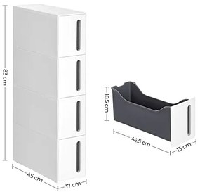 Raft pentru bucatarie, Songmics, Gri-Alb, 45x17x84 cm