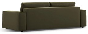 Canapea verde extensibilă/cu spațiu de depozitare cu tapițerie din catifea 247 cm Jodie – Micadoni