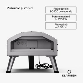 LaFiamma, cuptor pentru pizza, elemente de încălzire duble, 2200 W, 550 °C, Cool Touch, interior și exterior