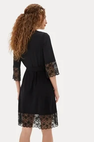 Halat pentru femei ELLIE din bambus S Negru / Black
