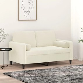 vidaXL Perne decorative, 2 buc., crem, Ø15x50 cm, catifea