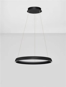 Lustra circulara aluminiu negru LED CCT OVIA 60cm