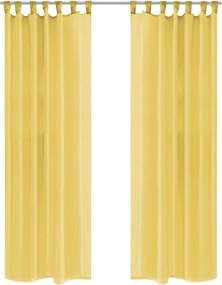vidaXL Draperii din voal, 2 buc., 140 x 175 cm, galben