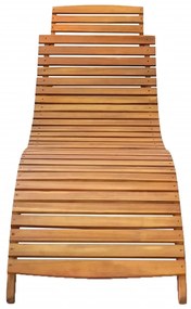 Sezlong, maro, lemn masiv de acacia 1, Maro