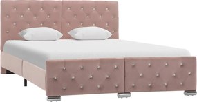 vidaXL Cadru de pat, roz, 140 x 200 cm, catifea