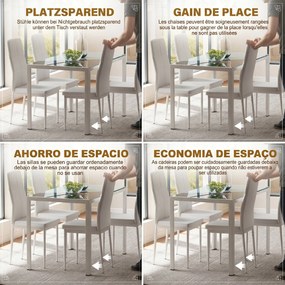 HOMCOM Set Masa pentru 4 Persoane cu 4 Scaune Tapițate, Design Modern și Elegant, Ideal pentru Dining, Alb | Aosom Romania