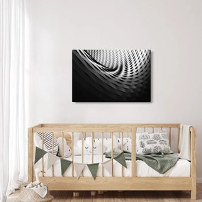 Tablou abstract - spirală alb neagră (90x60 cm)