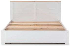 Pat matrimonial alb cu spațiu de depozitare și somieră 160x200 cm Gabi – Marckeric