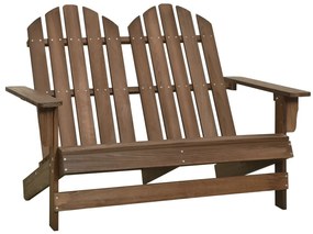 vidaXL Scaun de grădină Adirondack cu 2 locuri, maro, lemn de brad
