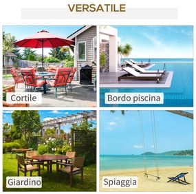 Umbrela de Gradina Outsunny cu Manivela, Ф255x240cm Albastru | Aosom RO