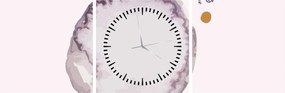 Tablou - Minimalism violet N⁰4 (cu ceas) (90x30 cm)