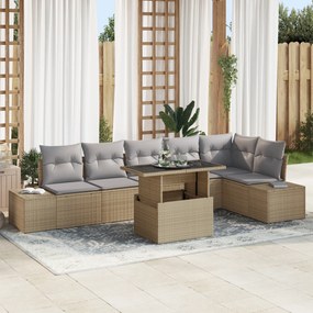 vidaXL Set de canapele pentru grădină Manual 7 pcs bej și gri deschis