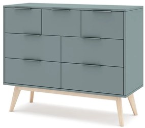 Comodă verde prăfuit 120x83x40 cm Pisco – Marckeric