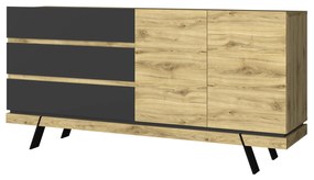 Comodă Stacee (Stejar navarra + negru). 1053246