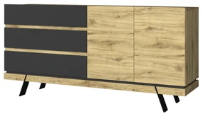 Comodă Stacee (Stejar navarra + negru). 1053246