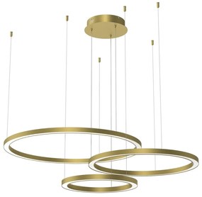 Lustra moderna design circular cu 3 inele LED Galaxia auriu mat
