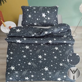Lenjerie de pat creponata NIGHT SKY gri Dimensiune lenjerie de pat: 70 x 90 cm | 140 x 200 cm