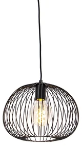 Lampă pandantiv de design neagră - Wire Dough