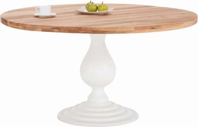 Masă lemn masiv natur Rotundă Elise Blat Stejar Înălțime 79 cm /Gri