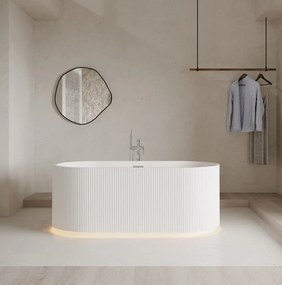 Cada acril freestanding Calliope LED, iluminare LED, Alb lucios, 170 cm, 5020 LED