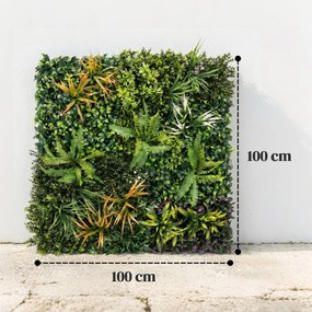 Outsunny Panouri perete iarbă, 100 x 100 cm decorațiune iarbă artificială cu legători, fundal verde | Aosom Romania