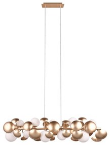 Lustră alb-auriu cu abajur din sticlă Bubble – Trio Select