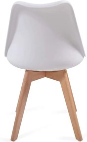 Set scaune de masă cu șezut din plastic, 2 buc, alb