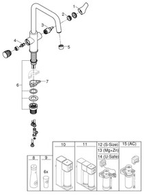 GROHE 30595DC0 - Baterie pentru chiuvetă BLUE PURE din oțel inoxidabil