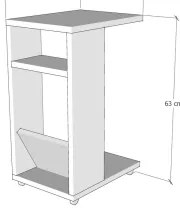 Măsuță laterală FILINTA 63x40 cm maro