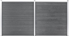vidaXL Gard de grădină, gri, 353 x 186 cm, WPC