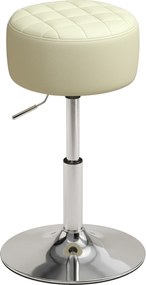 HOMCOM Scaun de Bar din Piele Ecologică PU, Reglabil pe Înălțime, Șezut Moale Gros, Rotire 360°, Pentru Insulă, Alb | Aosom Romania