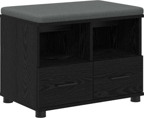 vidaXL Bancă pentru hol cu pernă cu raft Stejar Negru 60 x 38 x 46 cm