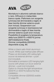 Plafoniera LED AVA 60cm, alb sau negru