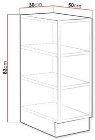Raft inferior de bucătărie Vintageline 30 D OTW BB (Alb) . 1103350