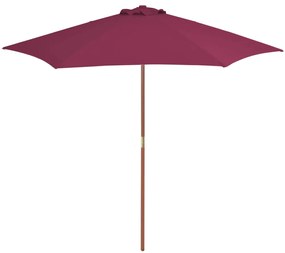 Umbrela de soare de exterior, stalp lemn, rosu bordo, 270 cm Rosu bordo