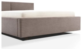 Pat matrimonial maro deschis tapițat fără somieră 140x200 cm Cube – Meise Möbel