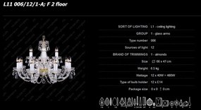 Lustra cu 12 brate cristal Bohemia L11 006/12/1-A; F 2 floor