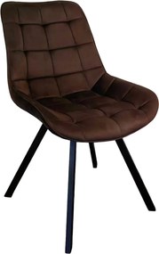 Scaun de sufragerie, ţesătură Velvet maro închis/negru, SAMIRA
