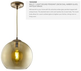 Lustra / Pendul design modern 30cm Balls chihlimbar 1632AM SRT